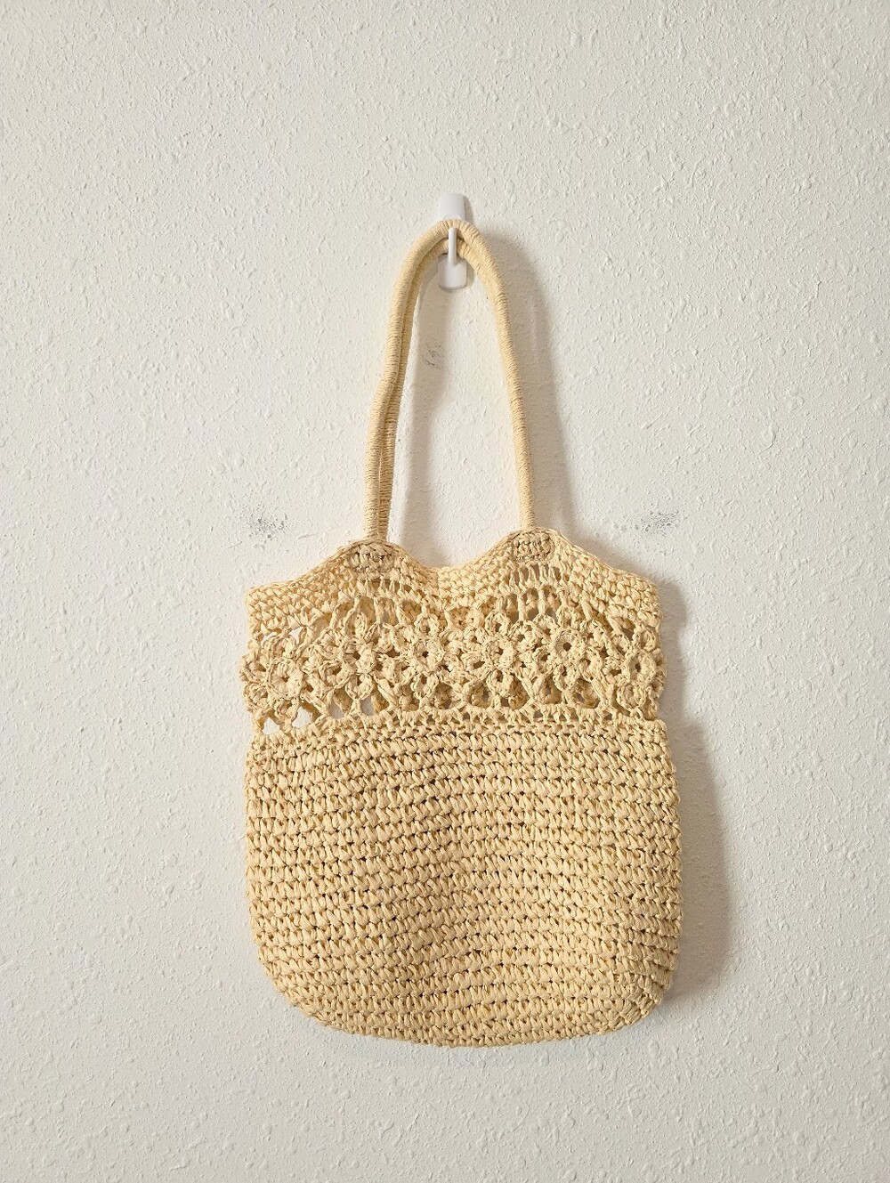 Raffia Straw Beachy Tote Bag